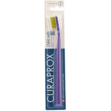 Зубна щітка Curaprox CS 1560 Soft М'яка D 0.15 мм Фіолетова із салатовою щетиною (CS 1560-11)