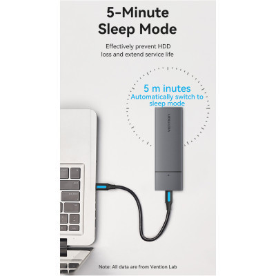 Кишеня зовнішня Vention SSD M.2 (NVME) M-key USB Type-C 3.2 gray (KPGH0)