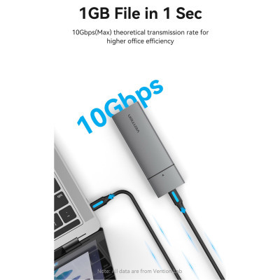 Кишеня зовнішня Vention SSD M.2 (NVME) M-key USB Type-C 3.2 gray (KPGH0)