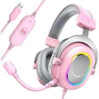 Навушники Fifine H6 RGB 7.1 Pink (H6P)