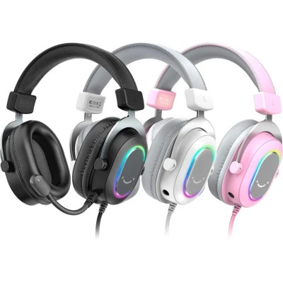 Навушники Fifine H6 RGB 7.1 Pink (H6P)