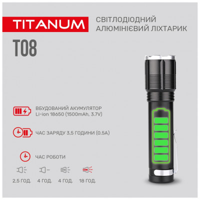 Ліхтар TITANUM 700Lm 6500K (TLF-T08)