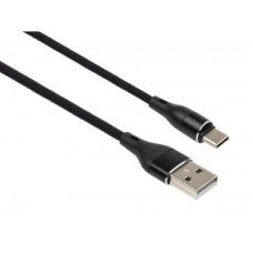 Дата кабель USB 2.0 AM to Type-C 1.0m cylindric nylon back Vinga (VCPDCTCCANB1BK)