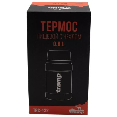 Термос Tramp з широким горлом в чохлі 0.8 л Black (UTRC-132-black)