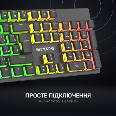 Клавіатура GamePro MK85R Red Switch RGB USB Black (MK85R)