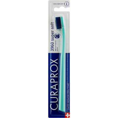 Зубна щітка Curaprox CS 3960 Super Soft Суперм'яка D 0.12 мм Бірюзова з синьою щетиною (CS 3960-15)