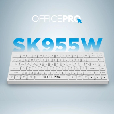 Клавіатура OfficePro SK955W Wireless/Bluetooth White (SK955W)