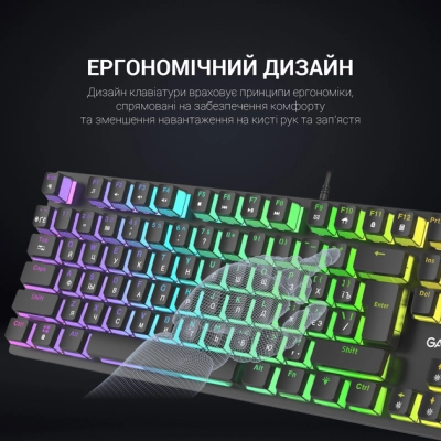 Клавіатура GamePro MK85B Blue Switch RGB USB Black (MK85B)