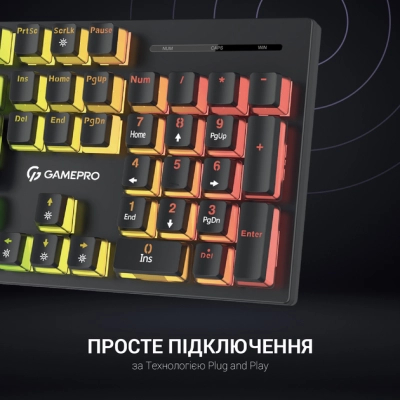 Клавіатура GamePro MK85B Blue Switch RGB USB Black (MK85B)