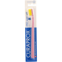 Зубна щітка Curaprox CS 3960 Super Soft Суперм'яка D 0.12 мм Нюдова з жовтою щетиною (CS 3960-12)