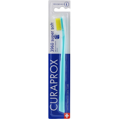 Зубна щітка Curaprox CS 3960 Super Soft Суперм'яка D 0.12 мм Петроль з жовтою щетиною (CS 3960-08)