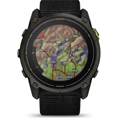 Смарт-годинник Garmin Enduro 3, Crbn Gry DLC Ti w/Blk Sport Loop Band, GPS (010-02751-01)