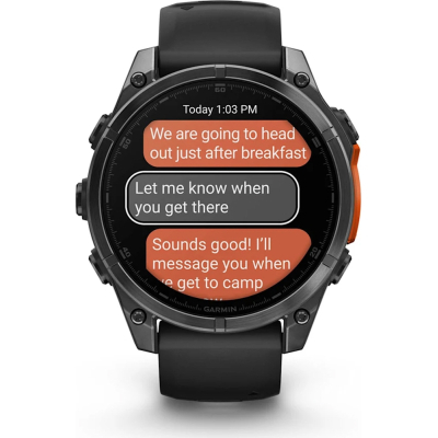 Смарт-годинник Garmin fenix 8 47mm, AMOLED, Glass/SS, SlateGray Steel/Black, BlkBnd, GPS (010-02904-00)
