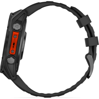 Смарт-годинник Garmin fenix 8 47mm, AMOLED, Glass/SS, SlateGray Steel/Black, BlkBnd, GPS (010-02904-00)