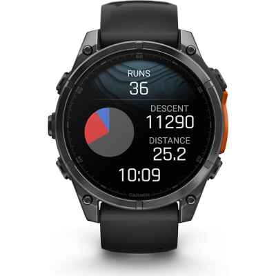 Смарт-годинник Garmin fenix 8 47mm, AMOLED, Glass/SS, SlateGray Steel/Black, BlkBnd, GPS (010-02904-00)