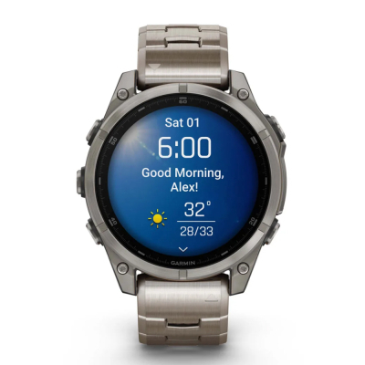 Смарт-годинник Garmin fenix 8 47mm, AMOLED, Saph, Ti/Bare/Graphite w/TiBand,Excl, GPS (010-02904-40)