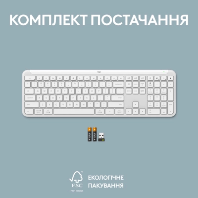 Клавіатура Logitech K950 Bluetooth/Wireless UA Off-White (920-012466)