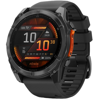 Смарт-годинник Garmin fenix 8 51mm, AMOLED, Glass/SS, SlateGray Steel/Black,BlkBnd, GPS (010-02905-00)