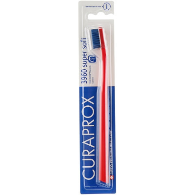 Зубна щітка Curaprox CS 3960 Super Soft Суперм'яка D 0.12 мм Червона із синьою щетиною (CS 3960-09)