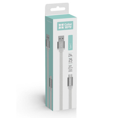 Дата кабель USB 2.0 AM to Type-C 0.25m white ColorWay (CW-CBUC001-WH)