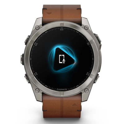 Смарт-годинник Garmin fenix 8 51mm,AMOLED,Sapphire, Bare Ti, Blk/Chsnt Lthr (010-02905-40)