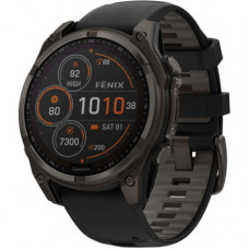 Смарт-годинник Garmin fenix 8 47mm,Saph Solar,CrbnGry Ti/Blk,Blk/PblGryBnd (010-02906-11)