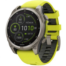 Смарт-годинник Garmin fenix 8 47mm,Saph Solar, BareTi/Graphite,AmpYe/GrphBnd (010-02906-21)