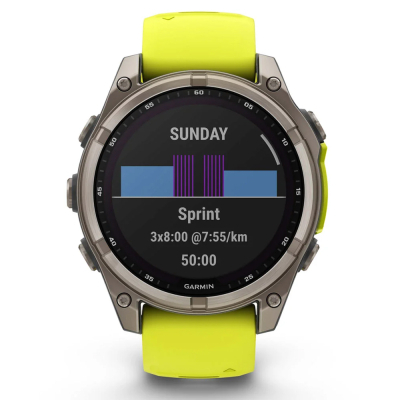 Смарт-годинник Garmin fenix 8 47mm,Saph Solar, BareTi/Graphite,AmpYe/GrphBnd (010-02906-21)