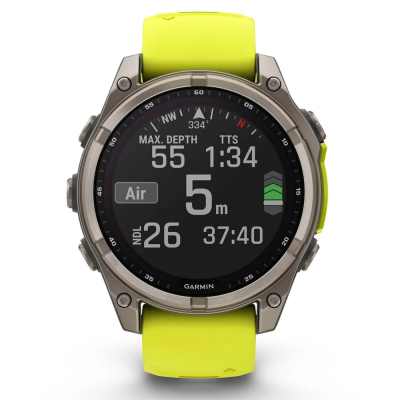 Смарт-годинник Garmin fenix 8 47mm,Saph Solar, BareTi/Graphite,AmpYe/GrphBnd (010-02906-21)
