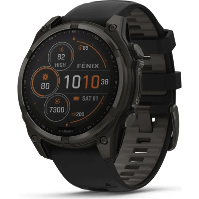 Смарт-годинник Garmin fenix 8 51mm,Saph Solar,CrbnGry Ti/Blk,Blk/PblGryBnd (010-02907-11)