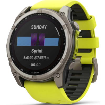 Смарт-годинник Garmin fenix 8 51mm,Saph Solar, BareTi/Graphite,AmpYe/GrphBnd (010-02907-21)