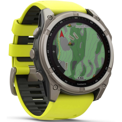 Смарт-годинник Garmin fenix 8 51mm,Saph Solar, BareTi/Graphite,AmpYe/GrphBnd (010-02907-21)