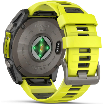 Смарт-годинник Garmin fenix 8 51mm,Saph Solar, BareTi/Graphite,AmpYe/GrphBnd (010-02907-21)