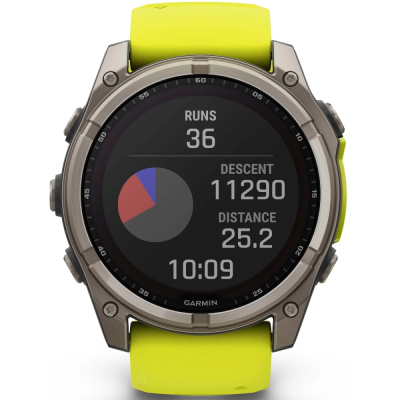 Смарт-годинник Garmin fenix 8 51mm,Saph Solar, BareTi/Graphite,AmpYe/GrphBnd (010-02907-21)