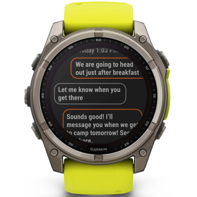 Смарт-годинник Garmin fenix 8 51mm,Saph Solar, BareTi/Graphite,AmpYe/GrphBnd (010-02907-21)