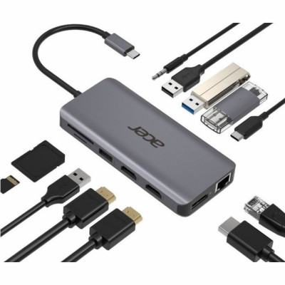 Порт-реплікатор Acer 12in1 Type C dongle USB3.2, USB2.0, SD/TF, HDMI, PD, DP ... (HP.DSCAB.009)