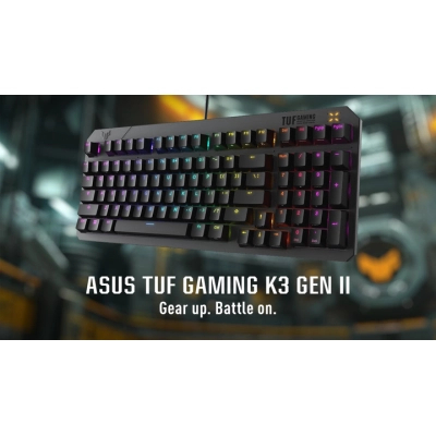 Клавіатура ASUS TUF Gaming K3 Gen II Opti-Mech RGB Red Switches USB UA Black (90MP0390-BKMA00)