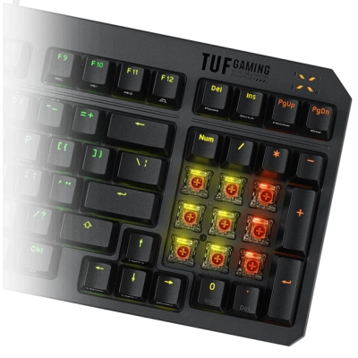 Клавіатура ASUS TUF Gaming K3 Gen II Opti-Mech RGB Red Switches USB UA Black (90MP0390-BKMA00)