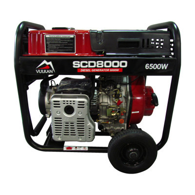 Генератор Vulkan SCD8000 дизель 1ф 6,5kW ел.старт, 18л, колеса (SCD8000)