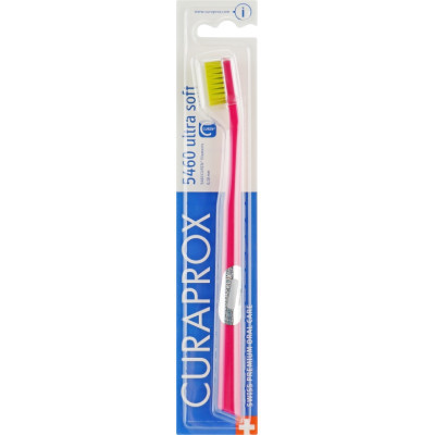 Зубна щітка Curaprox CS 5460 Ultra Soft Ультрам'яка D 0.10 мм Малинова із салатовою щетиною (CS 5460-08)