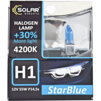 Автолампа SOLAR H1 12V 55W P14,5s StarBlue 4200K (1241S2)