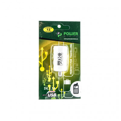 Зарядний пристрій PowerPlant 1*USB, 2.1A (DV00DV5037)
