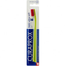 Зубна щітка Curaprox CS 5460 Ultra Soft Ультрам'яка D 0.10 мм Салатова з малиновою щетиною (CS 5460-31)