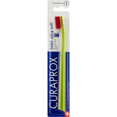 Зубна щітка Curaprox CS 5460 Ultra Soft Ультрам'яка D 0.10 мм Салатова з малиновою щетиною (CS 5460-31)
