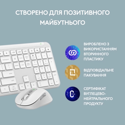 Комплект Logitech MK950 Bluetooth/Wireles UA Off-White (920-012491)