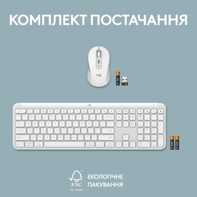 Комплект Logitech MK950 Bluetooth/Wireles UA Off-White (920-012491)