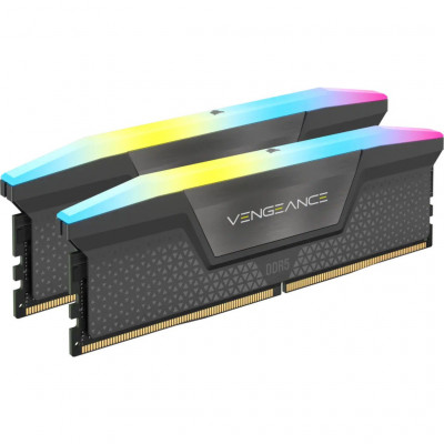 Модуль пам'яті для комп'ютера DDR5 32GB (2x16GB) 6000 MHz Vengeance RGB Black Corsair (CMH32GX5M2B6000C40)