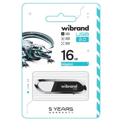 USB флеш накопичувач Wibrand 16GB Aligator Black USB 2.0 (WI2.0/AL16U7B)