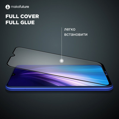 Скло захисне MakeFuture Xiaomi Redmi Note 8 2021 Full Cover Full Glue (MGF-XRN821)