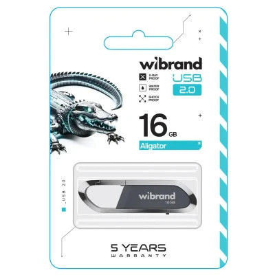 USB флеш накопичувач Wibrand 16GB Aligator Grey USB 2.0 (WI2.0/AL16U7G)